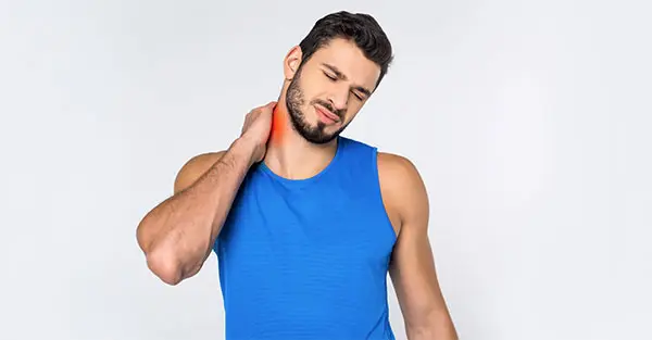 Your Brain On Pain pain science man holding neck in pain